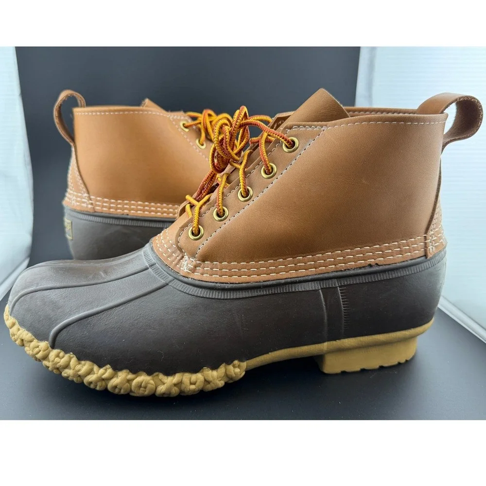 Bean Boots by LL Bean-Tan Brown, Waterproof Duck Boots, Mens 6 Inch, Size 9 Wide